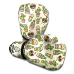 Cute Cartoon Cactus Pattern Print Boxing Gloves