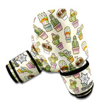 Cute Cartoon Cactus Pattern Print Boxing Gloves