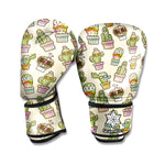 Cute Cartoon Cactus Pattern Print Boxing Gloves