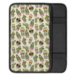 Cute Cartoon Cactus Pattern Print Car Center Console Cover