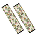 Cute Cartoon Cactus Pattern Print Car Seat Belt Covers