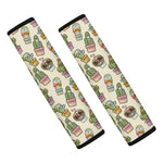 Cute Cartoon Cactus Pattern Print Car Seat Belt Covers