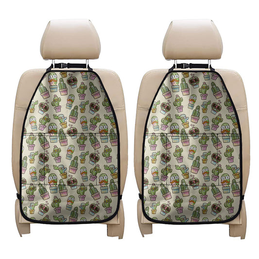 Cute Cartoon Cactus Pattern Print Car Seat Organizers