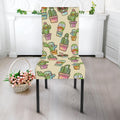 Cute Cartoon Cactus Pattern Print Dining Chair Slipcover