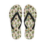 Cute Cartoon Cactus Pattern Print Flip Flops