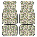 Cute Cartoon Cactus Pattern Print Front and Back Car Floor Mats