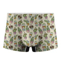 Cute Cartoon Cactus Pattern Print Men's Boxer Briefs