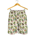 Cute Cartoon Cactus Pattern Print Men's Shorts