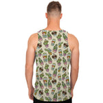 Cute Cartoon Cactus Pattern Print Men's Tank Top
