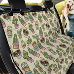 Cute Cartoon Cactus Pattern Print Pet Car Back Seat Cover