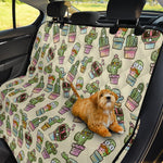 Cute Cartoon Cactus Pattern Print Pet Car Back Seat Cover