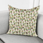 Cute Cartoon Cactus Pattern Print Pillow Cover