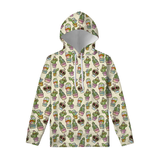 Cute Cartoon Cactus Pattern Print Pullover Hoodie