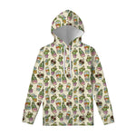 Cute Cartoon Cactus Pattern Print Pullover Hoodie