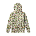 Cute Cartoon Cactus Pattern Print Pullover Hoodie