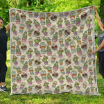 Cute Cartoon Cactus Pattern Print Quilt