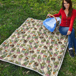 Cute Cartoon Cactus Pattern Print Quilt