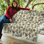 Cute Cartoon Cactus Pattern Print Quilt