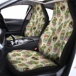 Cute Cartoon Cactus Pattern Print Universal Fit Car Seat Covers