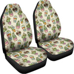 Cute Cartoon Cactus Pattern Print Universal Fit Car Seat Covers