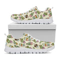 Cute Cartoon Cactus Pattern Print White Running Shoes