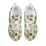 Cute Cartoon Cactus Pattern Print White Sneakers