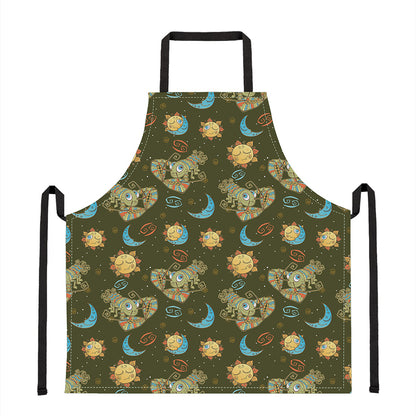 Cute Cartoon Cancer Pattern Print Apron