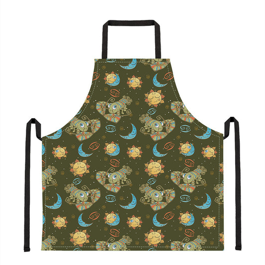 Cute Cartoon Cancer Pattern Print Apron