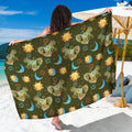 Cute Cartoon Cancer Pattern Print Beach Sarong Wrap