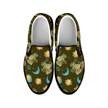 Cute Cartoon Cancer Pattern Print Black Slip On Shoes