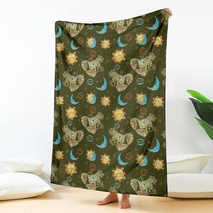 Cute Cartoon Cancer Pattern Print Blanket
