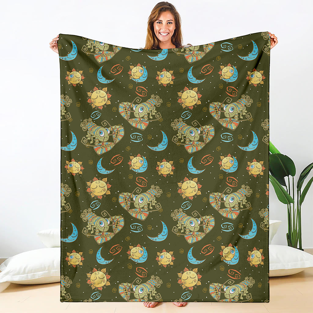 Cute Cartoon Cancer Pattern Print Blanket