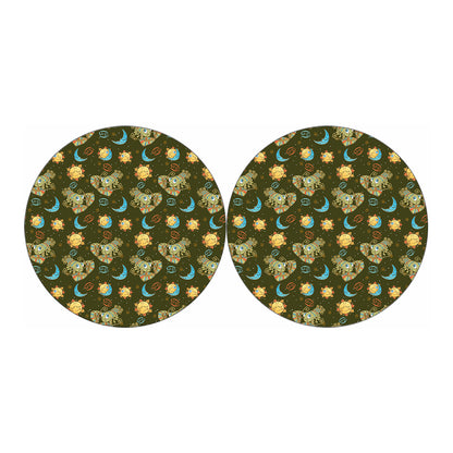 Cute Cartoon Cancer Pattern Print Car Coasters
