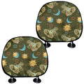 Cute Cartoon Cancer Pattern Print Car Headrest Covers