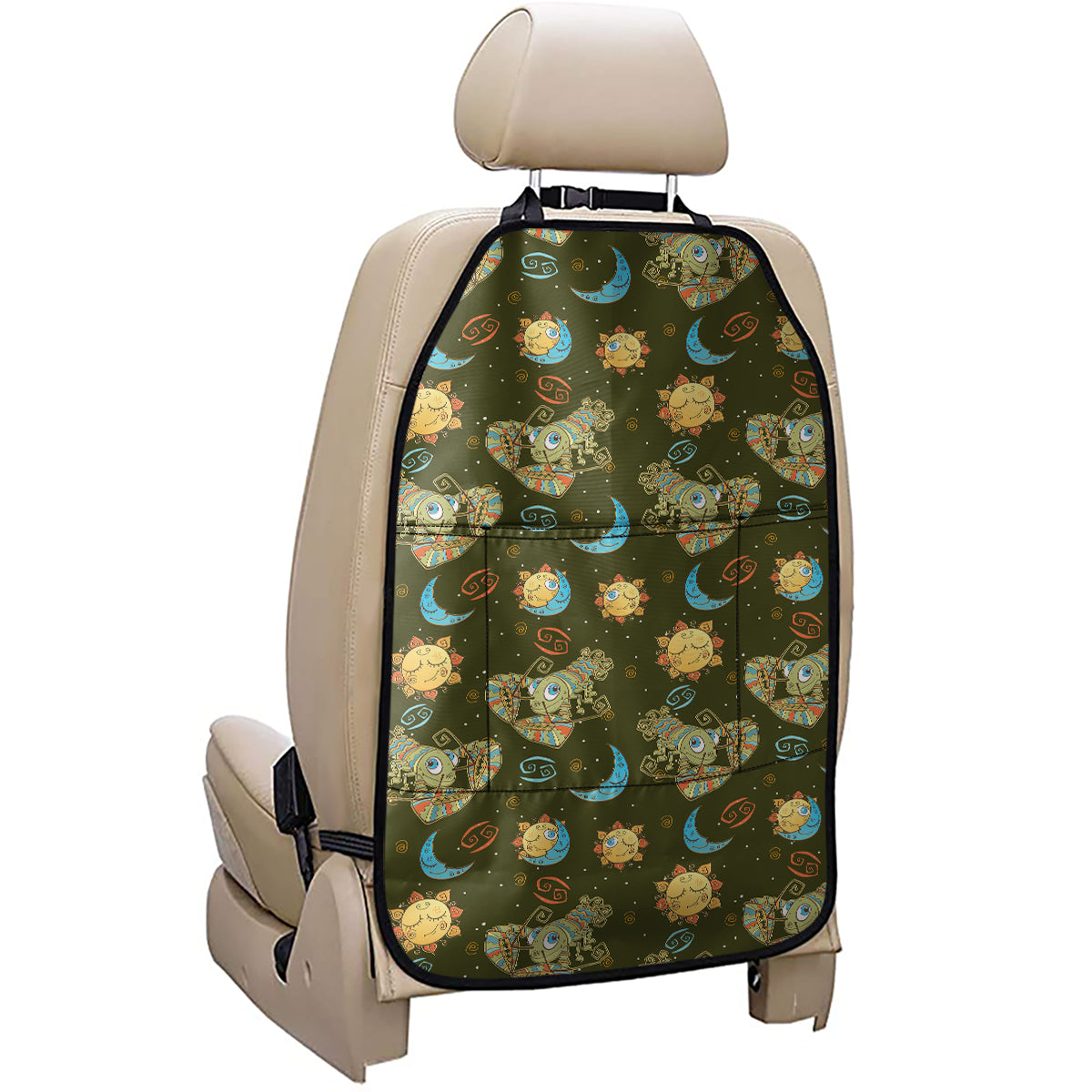 Cute Cartoon Cancer Pattern Print Car Seat Organizers