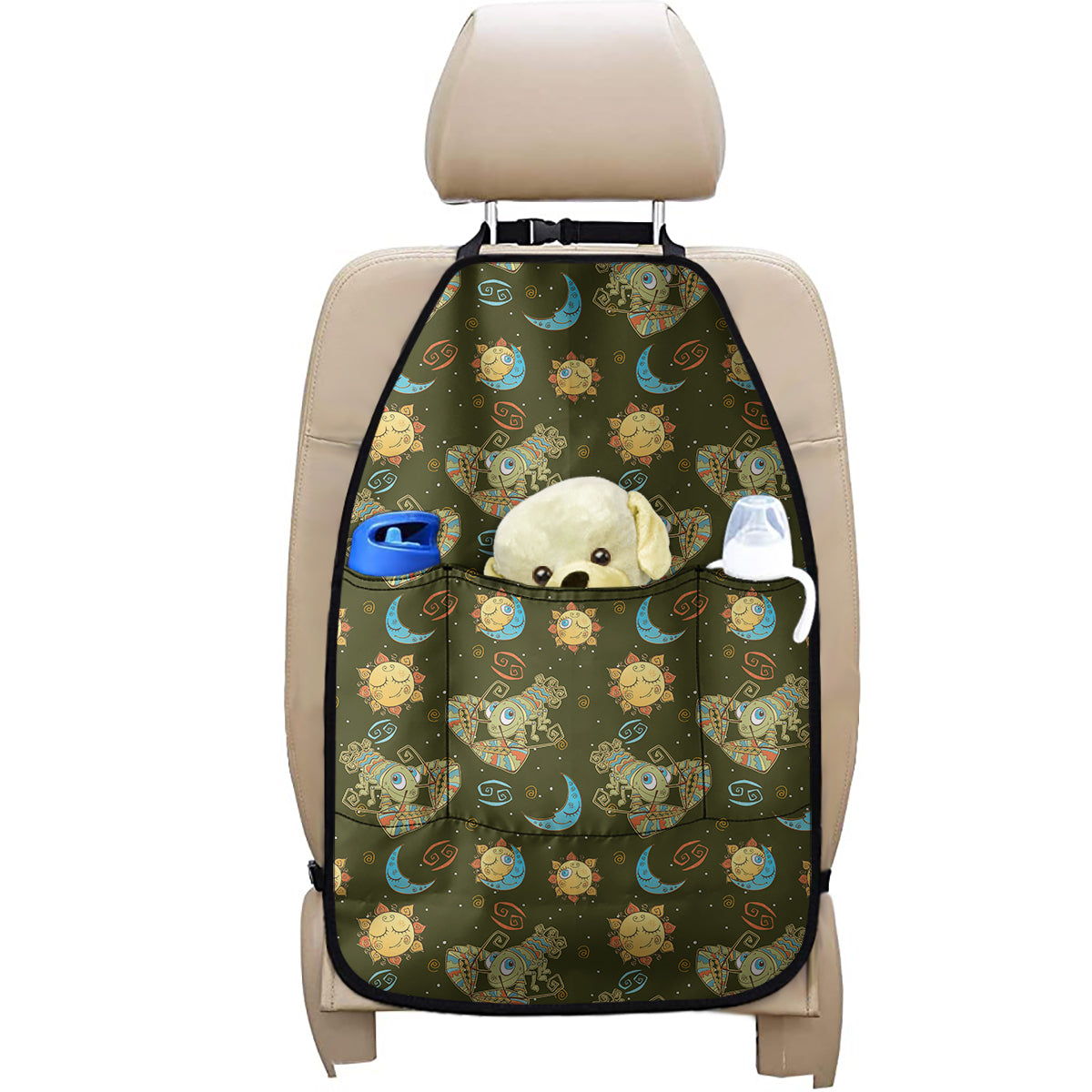 Cute Cartoon Cancer Pattern Print Car Seat Organizers