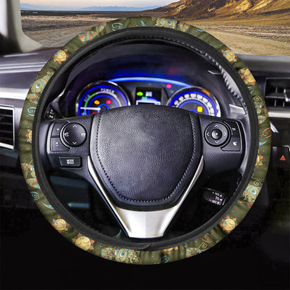 Cute Cartoon Cancer Pattern Print Car Steering Wheel Cover