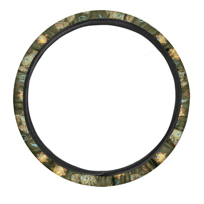 Cute Cartoon Cancer Pattern Print Car Steering Wheel Cover