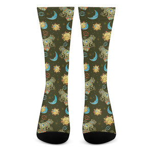 Cute Cartoon Cancer Pattern Print Crew Socks