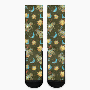 Cute Cartoon Cancer Pattern Print Crew Socks