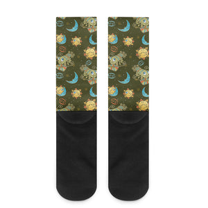 Cute Cartoon Cancer Pattern Print Crew Socks