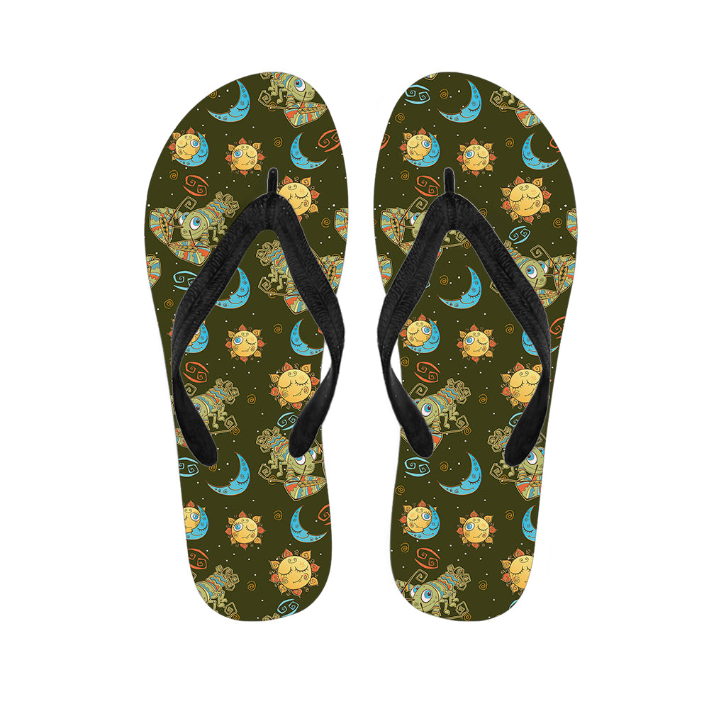 Cute Cartoon Cancer Pattern Print Flip Flops