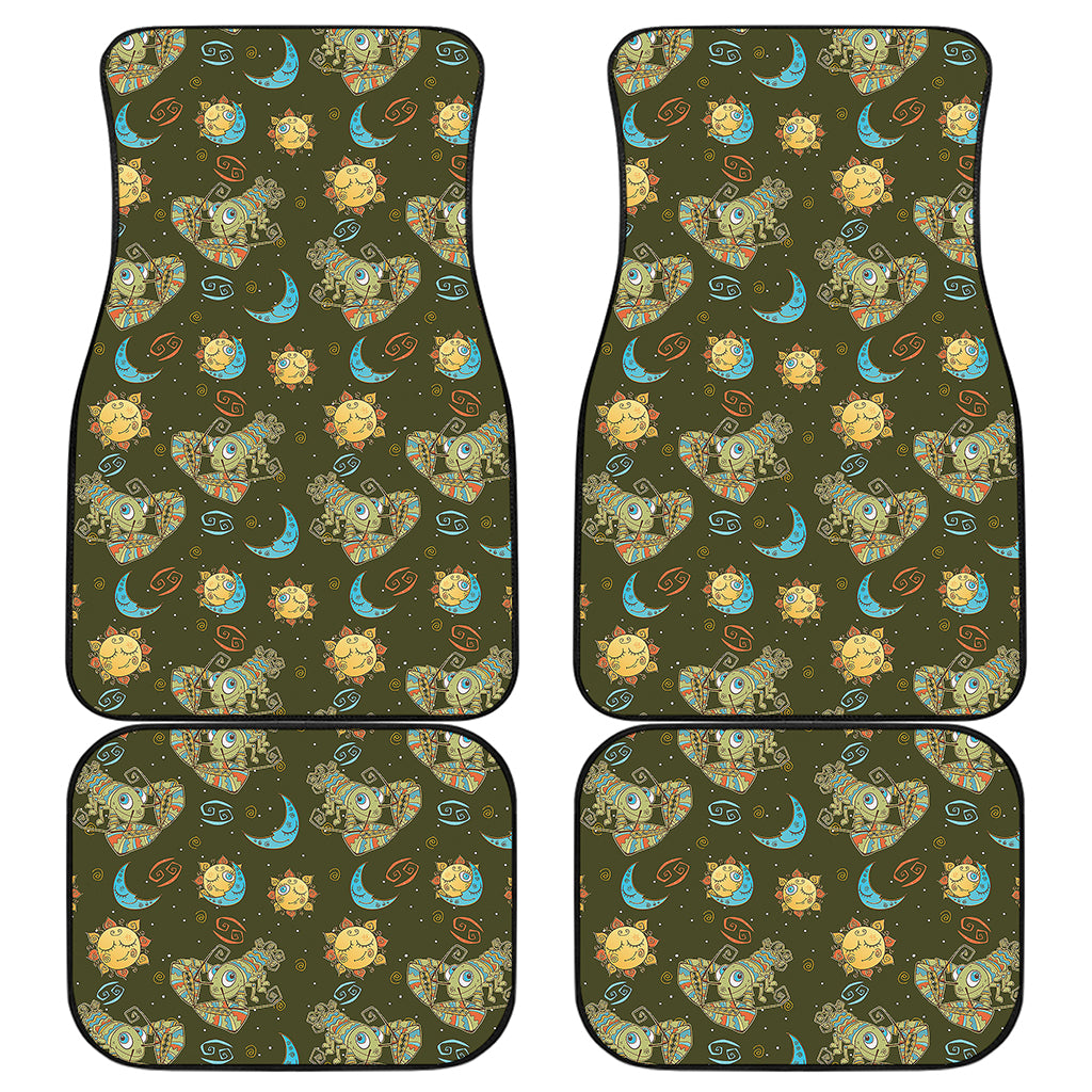 Cute Cartoon Cancer Pattern Print Front and Back Car Floor Mats