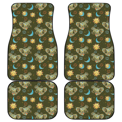 Cute Cartoon Cancer Pattern Print Front and Back Car Floor Mats