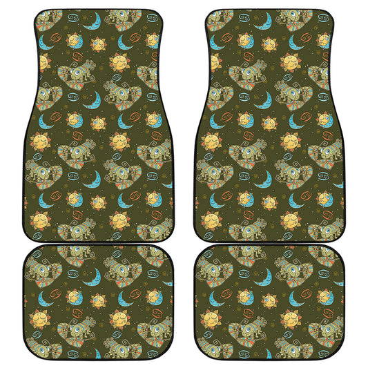 Cute Cartoon Cancer Pattern Print Front and Back Car Floor Mats