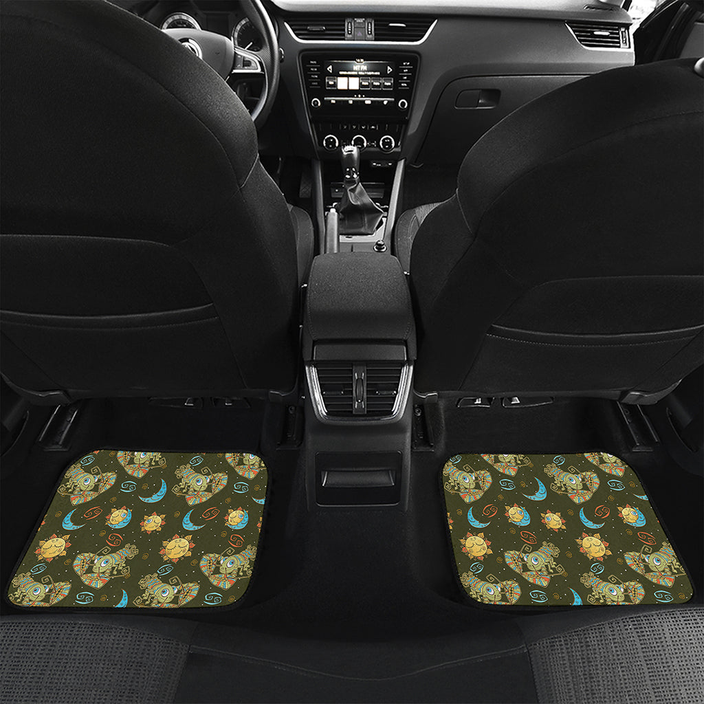 Cute Cartoon Cancer Pattern Print Front and Back Car Floor Mats