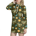 Cute Cartoon Cancer Pattern Print Hoodie Dress