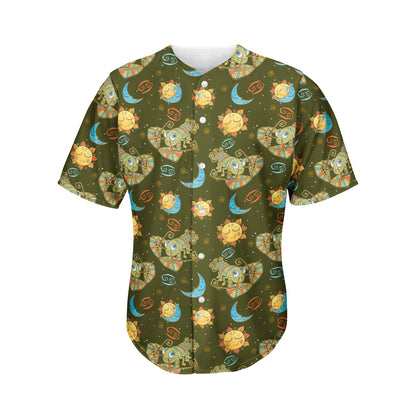 Cute Cartoon Cancer Pattern Print Men's Baseball Jersey