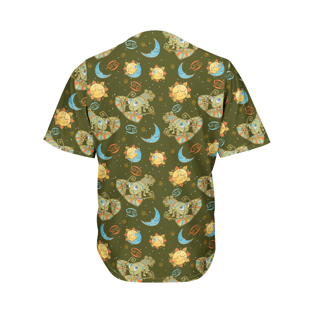 Cute Cartoon Cancer Pattern Print Men's Baseball Jersey
