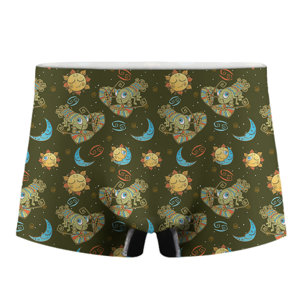 Cute Cartoon Cancer Pattern Print Men's Boxer Briefs